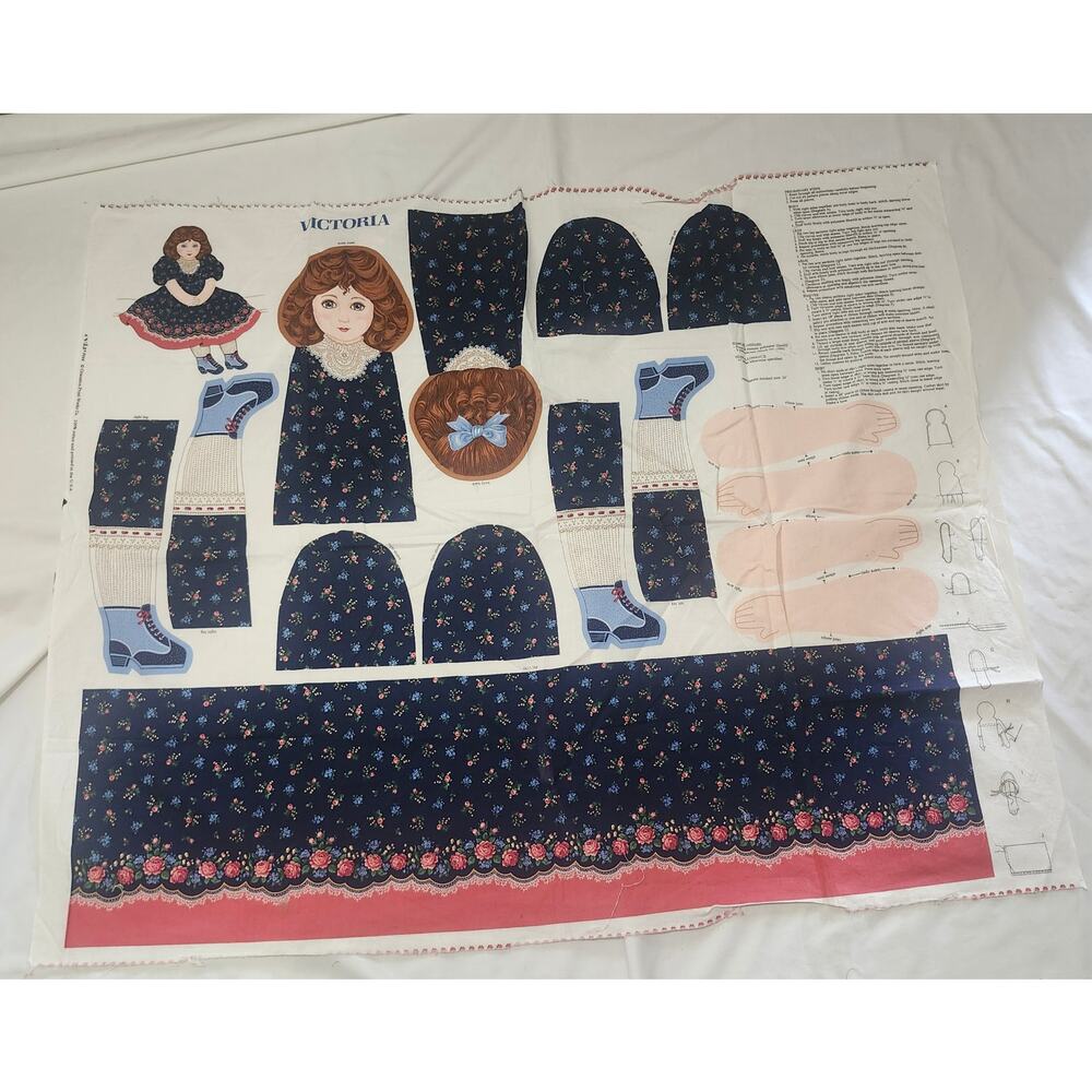 Victoria Victorian Doll Cut Out Panel 24 inches Cranston VIP Print Cotton B19